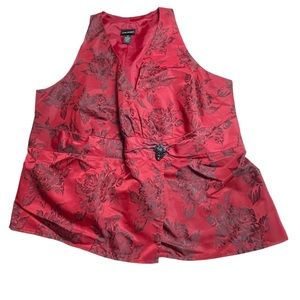 Lane Bryant peplum Faux Wrap Asian Style Side Zip Women's SZ 26 Sleeveless Top